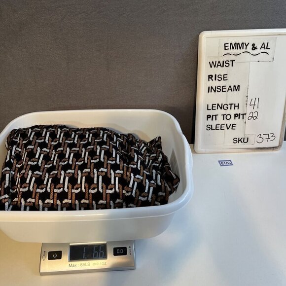 Chicos Chain Print Jacquard Long Cardigan Size L Black Brown Pockets Equestrian - Picture 11 of 11